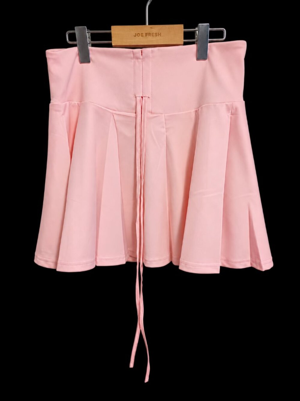 Avidlove Pink High Waist Drawstring Skater Mini Skirt Size Small